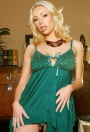 Adrianna Nicole in a sexy green baby doll